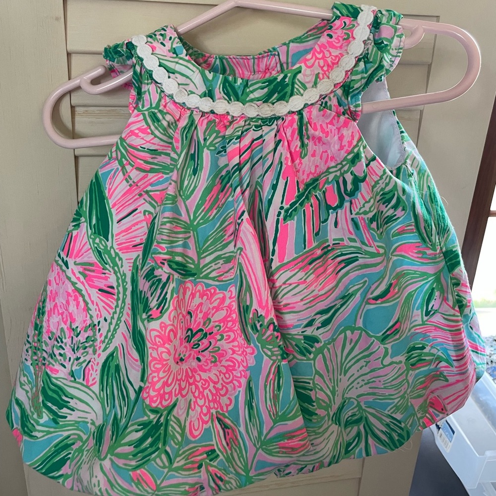 EUC Lilly Pulitzer bubble dress with rompers 3-6 months